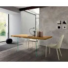 Tavolo da Pranzo Allungabile Fino 280 cm in Legno e Vetro Made in Italy - Focus Viadurini