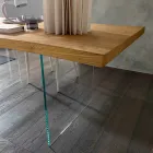 Tavolo da Pranzo Allungabile Fino 280 cm in Legno e Vetro Made in Italy - Focus Viadurini