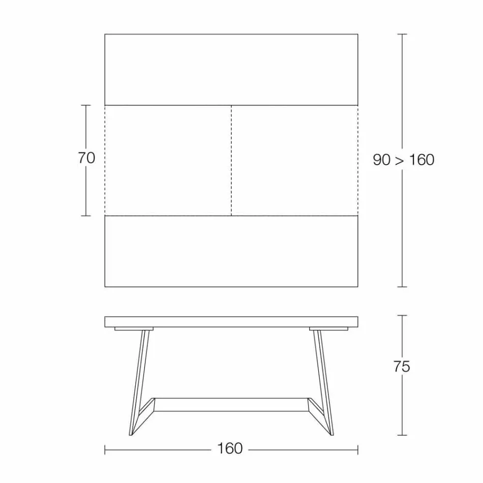 Tavolo da Pranzo Allungabile Fino a 160 cm in Legno Made in Italy - Eugenia Viadurini