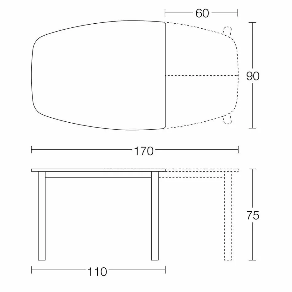 Tavolo da Pranzo Allungabile Fino a 170 cm in Ceramica Made in Italy - Tremiti Viadurini