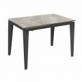Tavolo da Pranzo Allungabile Fino a 170 cm in Metallo e Ceramica Moderno - Syrta