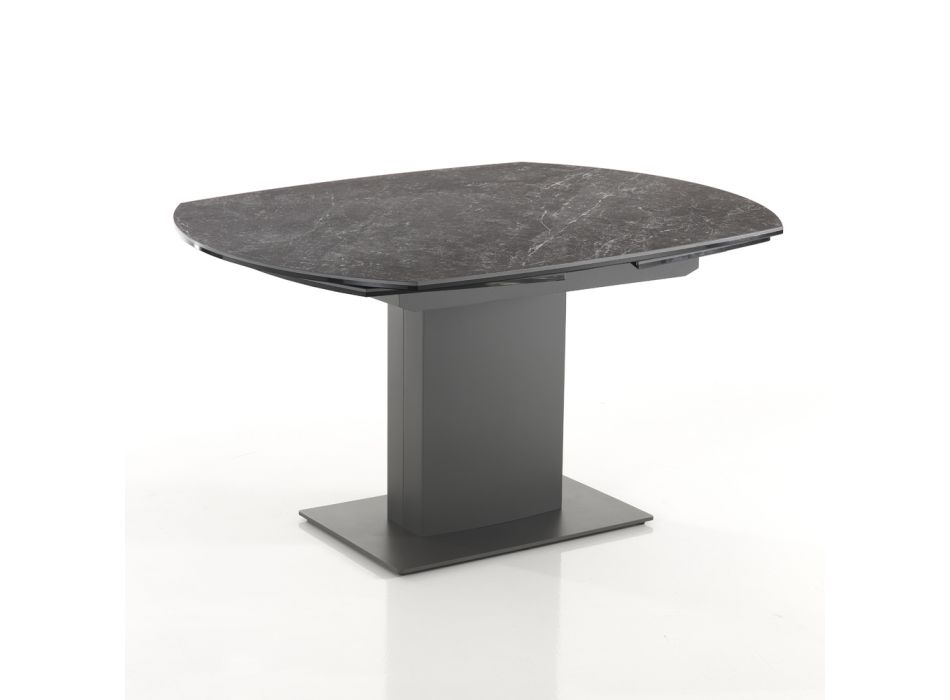 Tavolo da Pranzo Allungabile Fino a 180 cm in Ceramica e Acciaio - Catone Viadurini