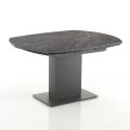 Tavolo da Pranzo Allungabile Fino a 180 cm in Ceramica e Acciaio - Catone