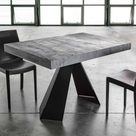 Tavolo da Pranzo Allungabile Fino a 220 cm con Piano in Legno Nobilitato - Amiro Viadurini