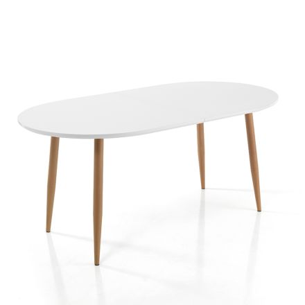 Tavolo da Pranzo Allungabile Fino a 220 cm in Mdf Bianco Opaco - Toledo Viadurini