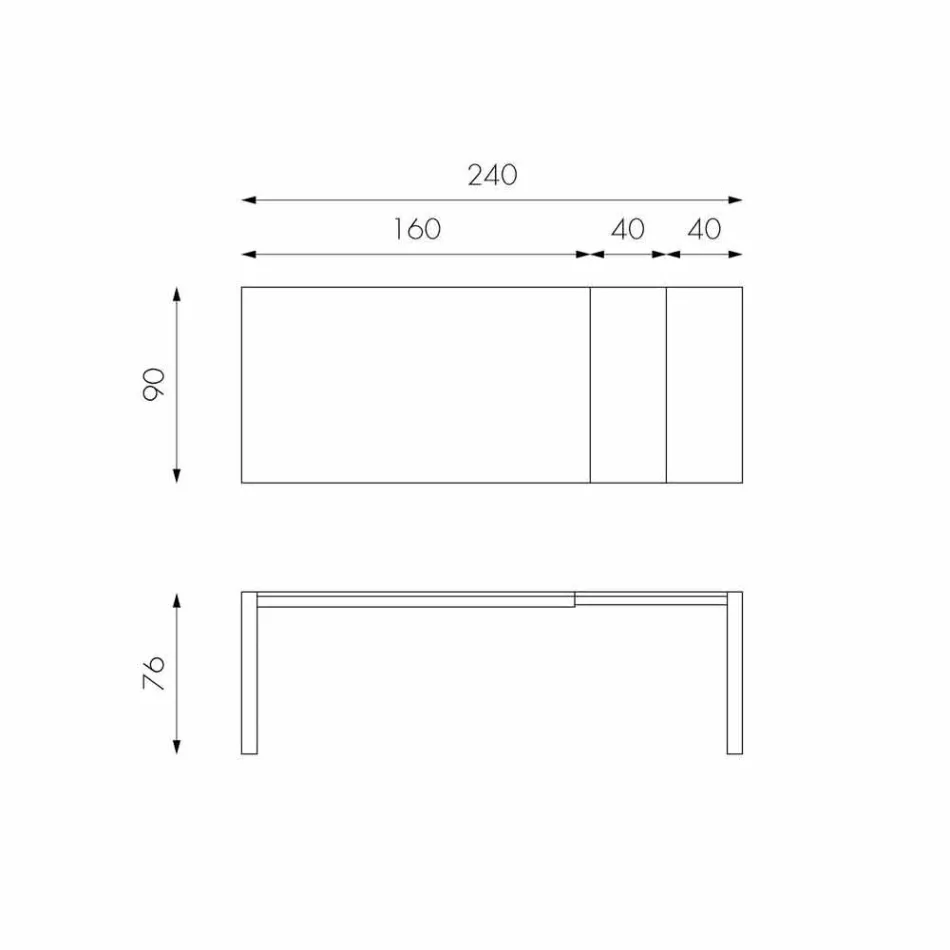 Tavolo da pranzo allungabile fino a 240 cm impiallacciato rovere Ciro Viadurini