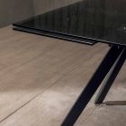 Tavolo da Pranzo Allungabile Fino a 240 cm in Vetro Temperato Nero Fumè - Fener Viadurini