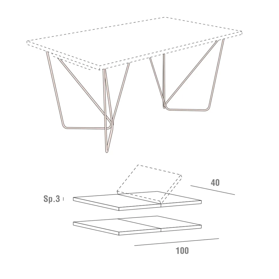 Tavolo da Pranzo Allungabile Fino a 280 cm in Fenix Realizzato in Italia - Eolo Viadurini
