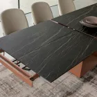 Tavolo da Pranzo Allungabile fino a 280 o 298 cm Ceramica Metallo - Revia Viadurini