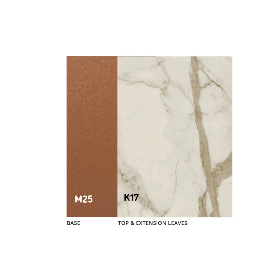 Tavolo da Pranzo Allungabile fino a 280 o 298 cm Ceramica Metallo - Revia Viadurini