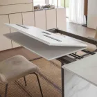Tavolo da Pranzo Allungabile fino a 280 o 298 cm Piano Ceramica - Nomia Viadurini