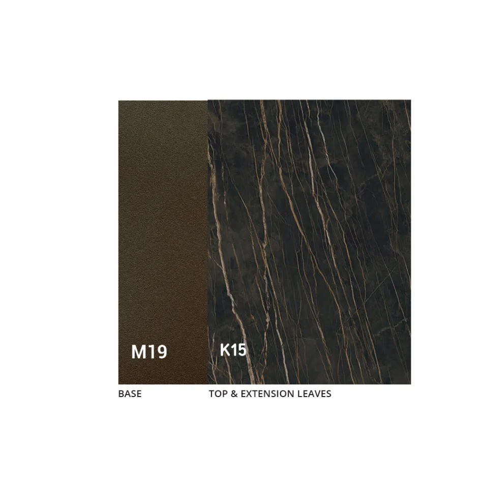 Tavolo da Pranzo Allungabile fino a 280 o 298 cm Piano Ceramica - Nomia Viadurini