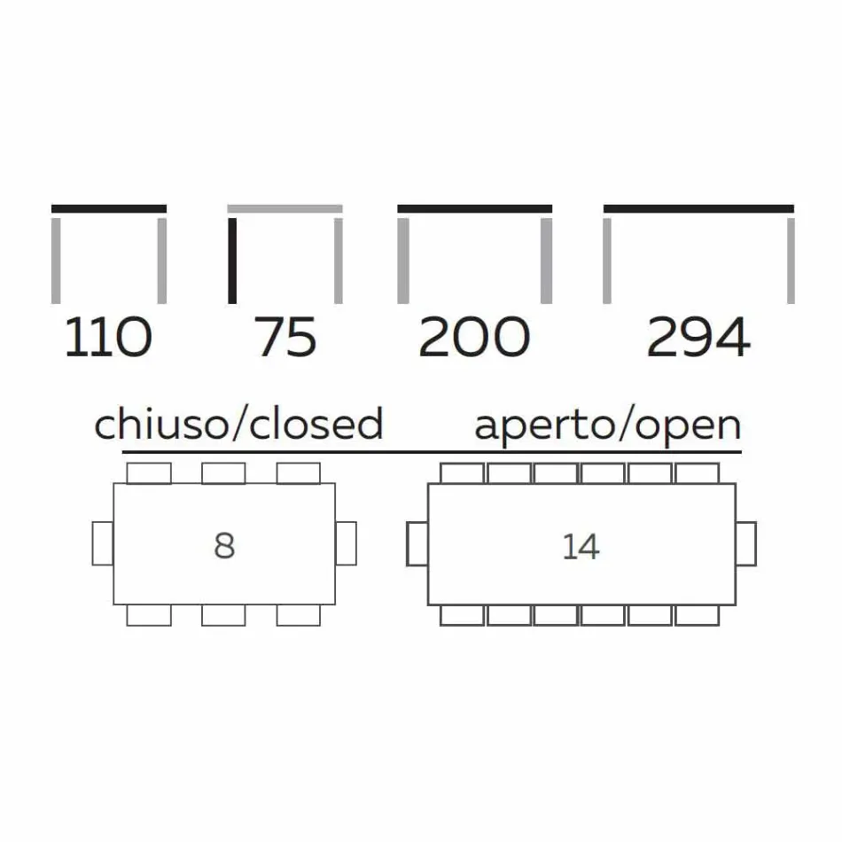 Tavolo da Pranzo Allungabile Fino a 294 cm in Gres Marmo Made in Italy - Macro Viadurini