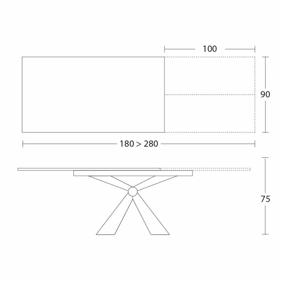 Tavolo da Pranzo Allungabile Fino a 298 cm in Ceramica Made in Italy - Anaconda Viadurini