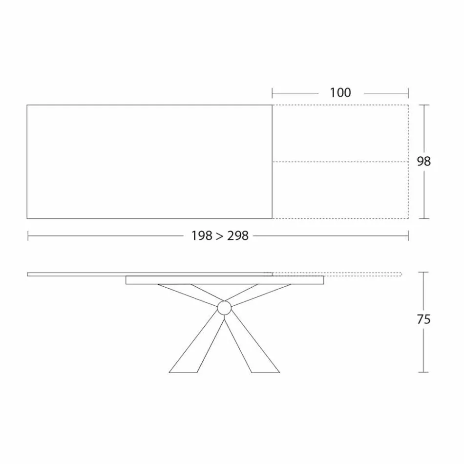 Tavolo da Pranzo Allungabile Fino a 298 cm in Ceramica Made in Italy - Anaconda Viadurini