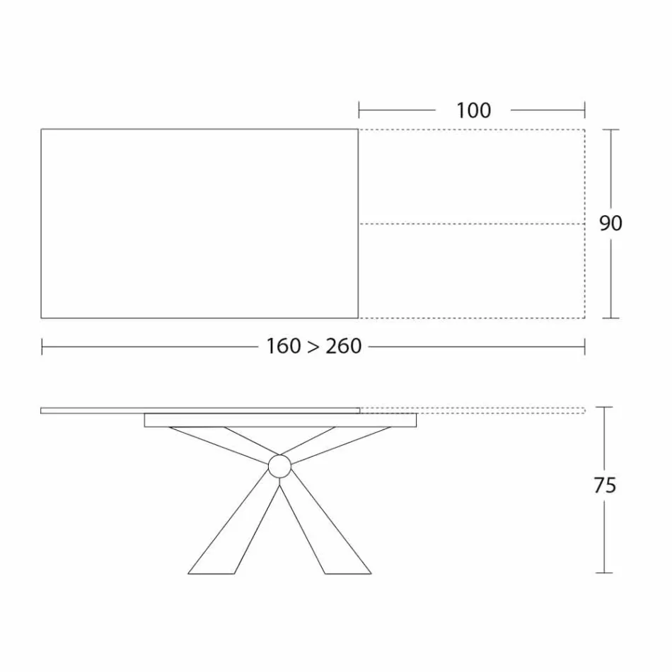 Tavolo da Pranzo Allungabile Fino a 298 cm in Ceramica Made in Italy - Anaconda Viadurini