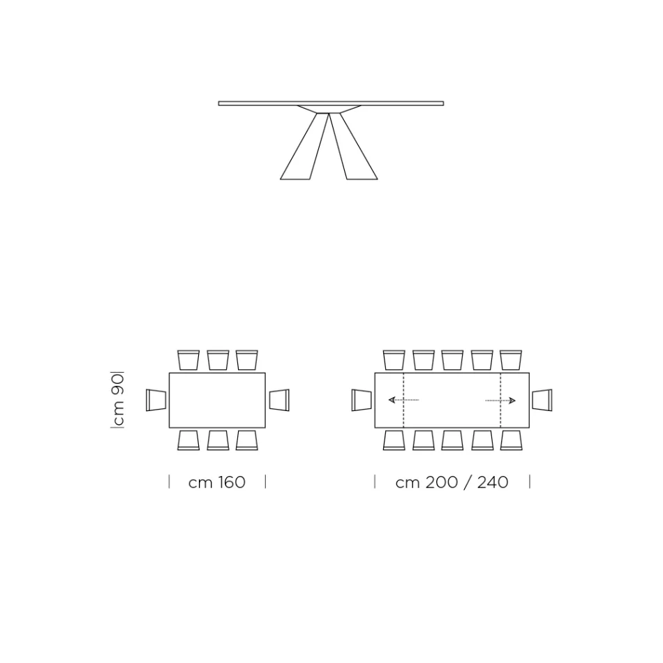 Tavolo da Pranzo Allungabile Fino a 300 cm in Fenix Made in Italy - Dalmata Viadurini