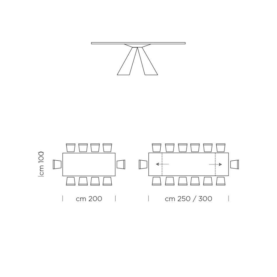 Tavolo da Pranzo Allungabile Fino a 300 cm in Fenix Made in Italy - Dalmata Viadurini