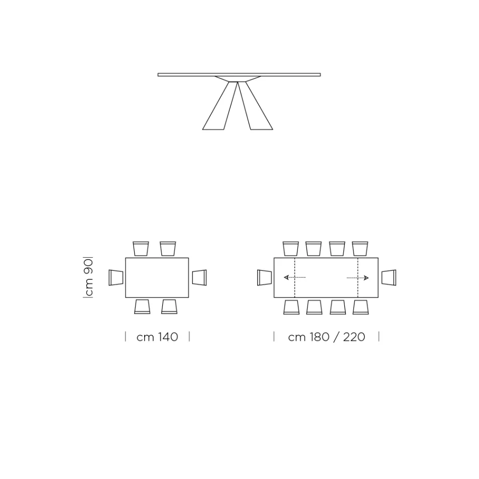 Tavolo da Pranzo Allungabile Fino a 300 cm in Fenix Made in Italy - Dalmata Viadurini
