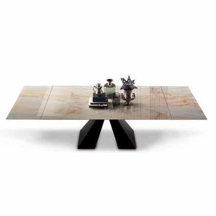 Tavolo da Pranzo Allungabile Fino a 300 cm in Ipermarmo Made in Italy - Dalmata Viadurini