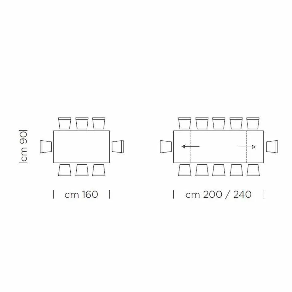 Tavolo da Pranzo Allungabile Fino a 300 cm in Laminato Made in Italy - Grotta Viadurini