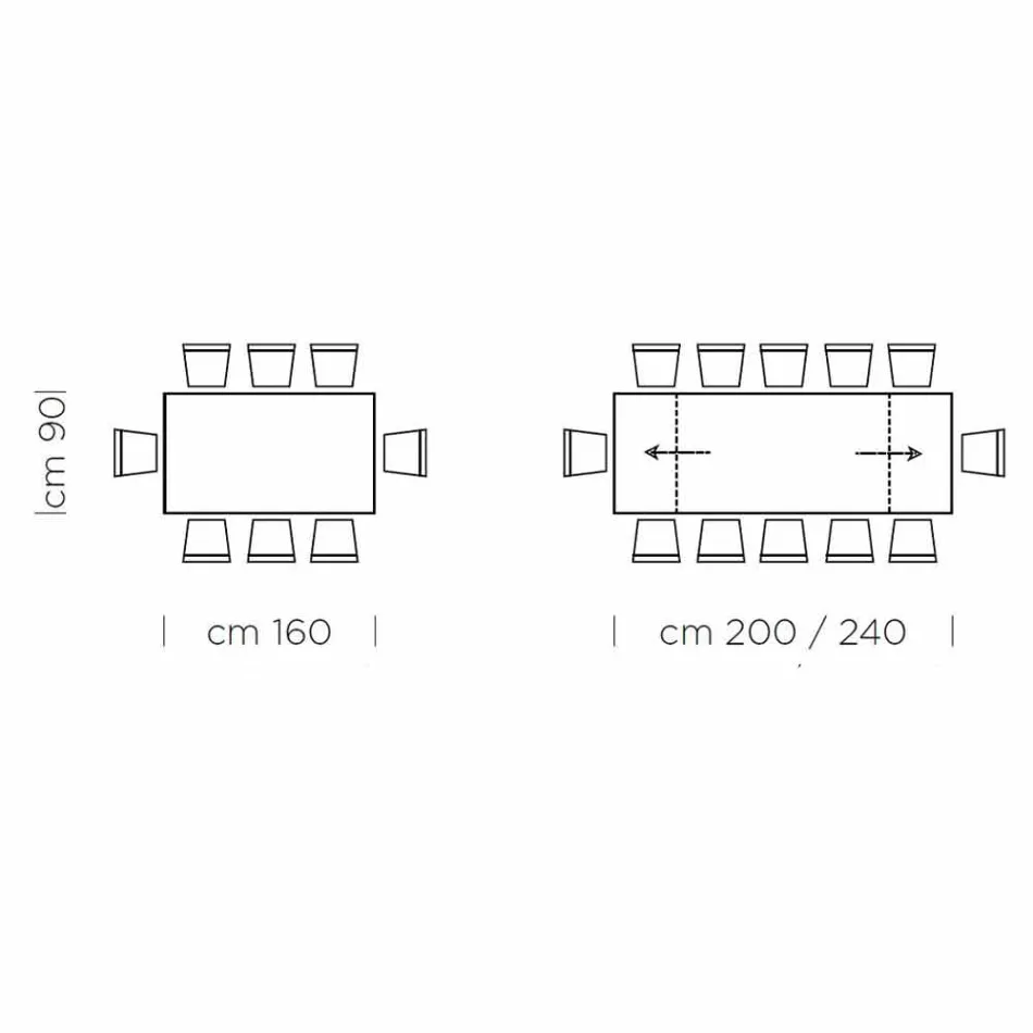 Tavolo da Pranzo Allungabile Fino a 300 cm in Laminato Made in Italy - Settimmio Viadurini