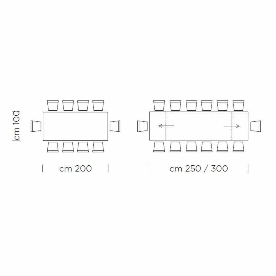 Tavolo da Pranzo Allungabile Fino a 300 cm in Laminato Made in Italy - Settimmio Viadurini