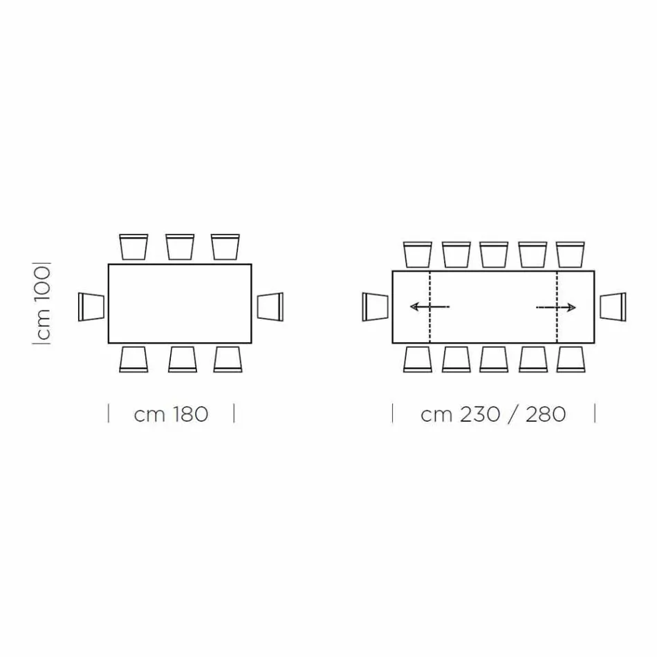 Tavolo da Pranzo Allungabile Fino a 300 cm in Laminato Made in Italy - Settimmio Viadurini