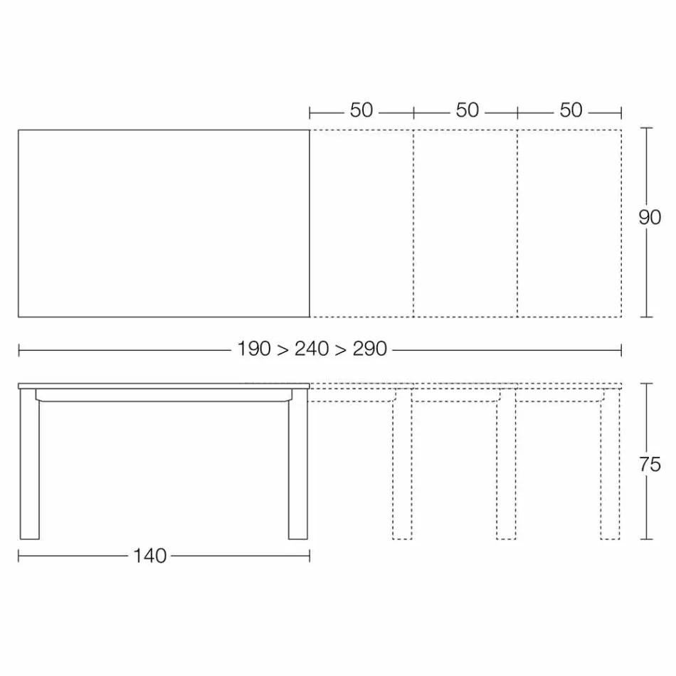 Tavolo da Pranzo Allungabile Fino a 310 cm in Ceramica Made in Italy - Pitagora Viadurini