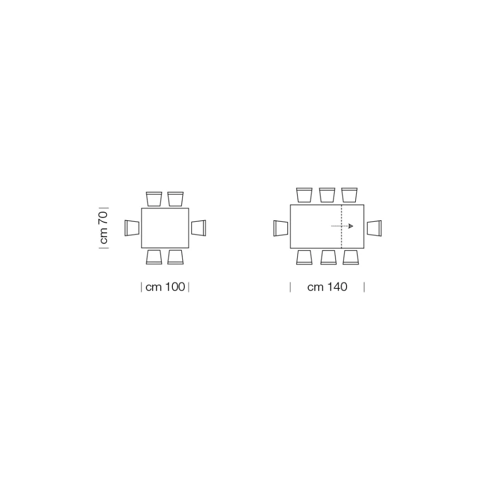 Tavolo da Pranzo Allungabile fino a 310 cm in Melaminico Made in Italy – Settanta Viadurini