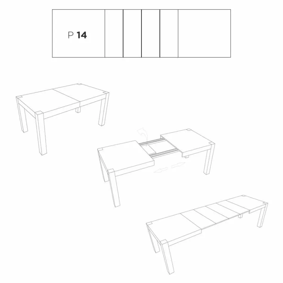 Tavolo da pranzo allungabile fino a 320 cm design moderno Oky Viadurini