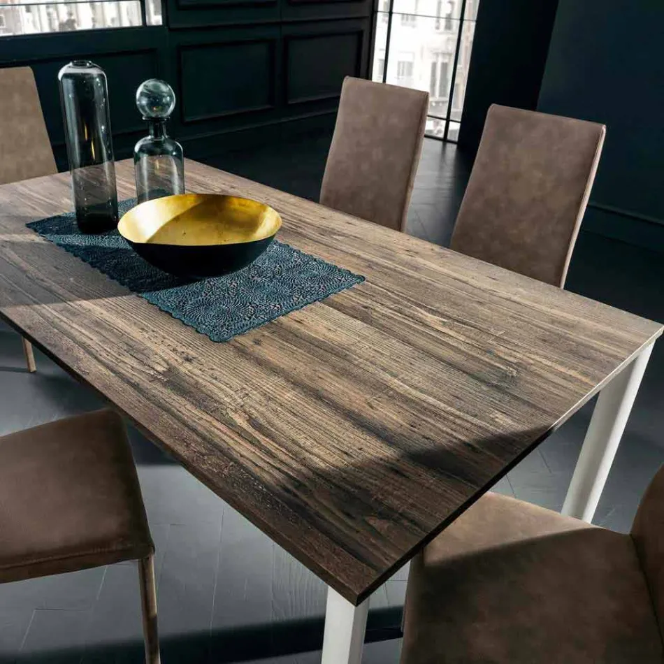 Tavolo da Pranzo Allungabile Fino a 334 cm Effetto Legno Made in Italy - Maltese Viadurini