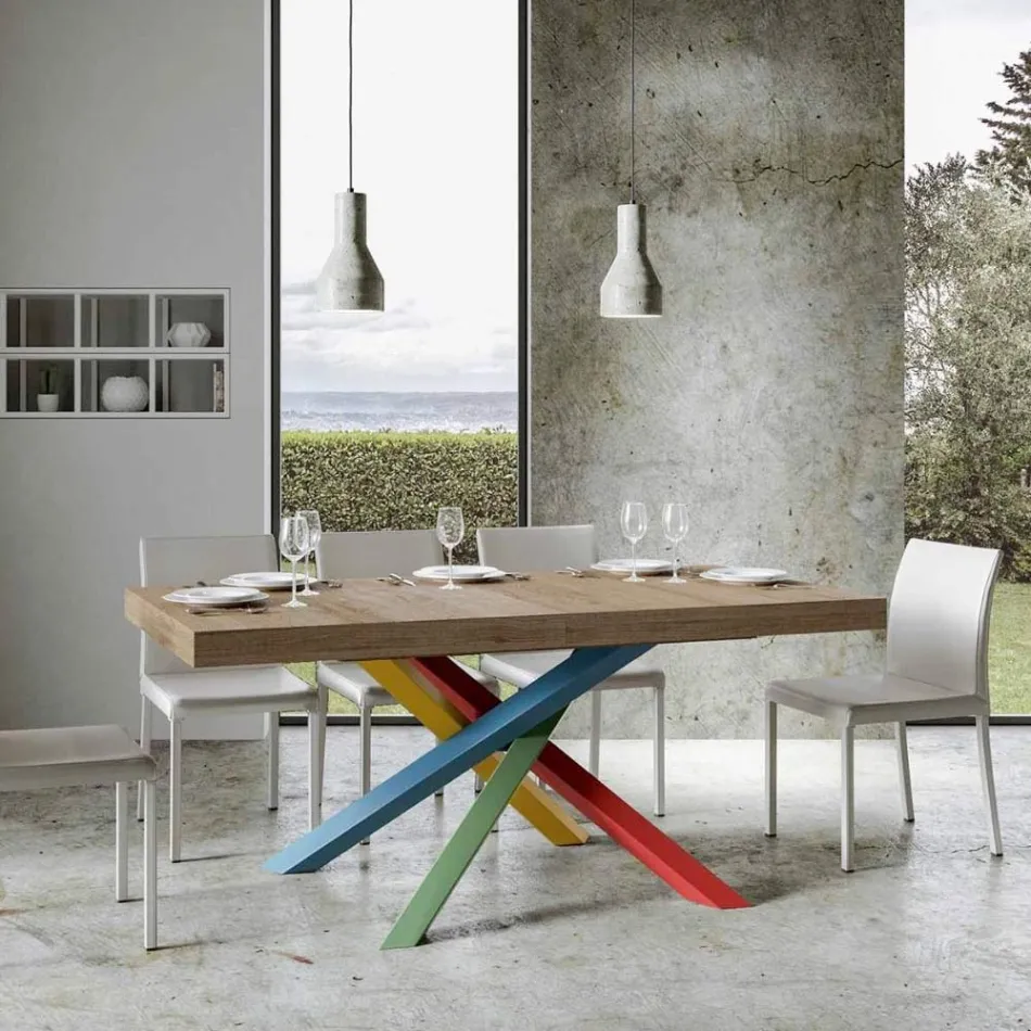 Tavolo da Pranzo Allungabile Fino a 440 cm Piano in Legno Made in Italy - Boan Viadurini