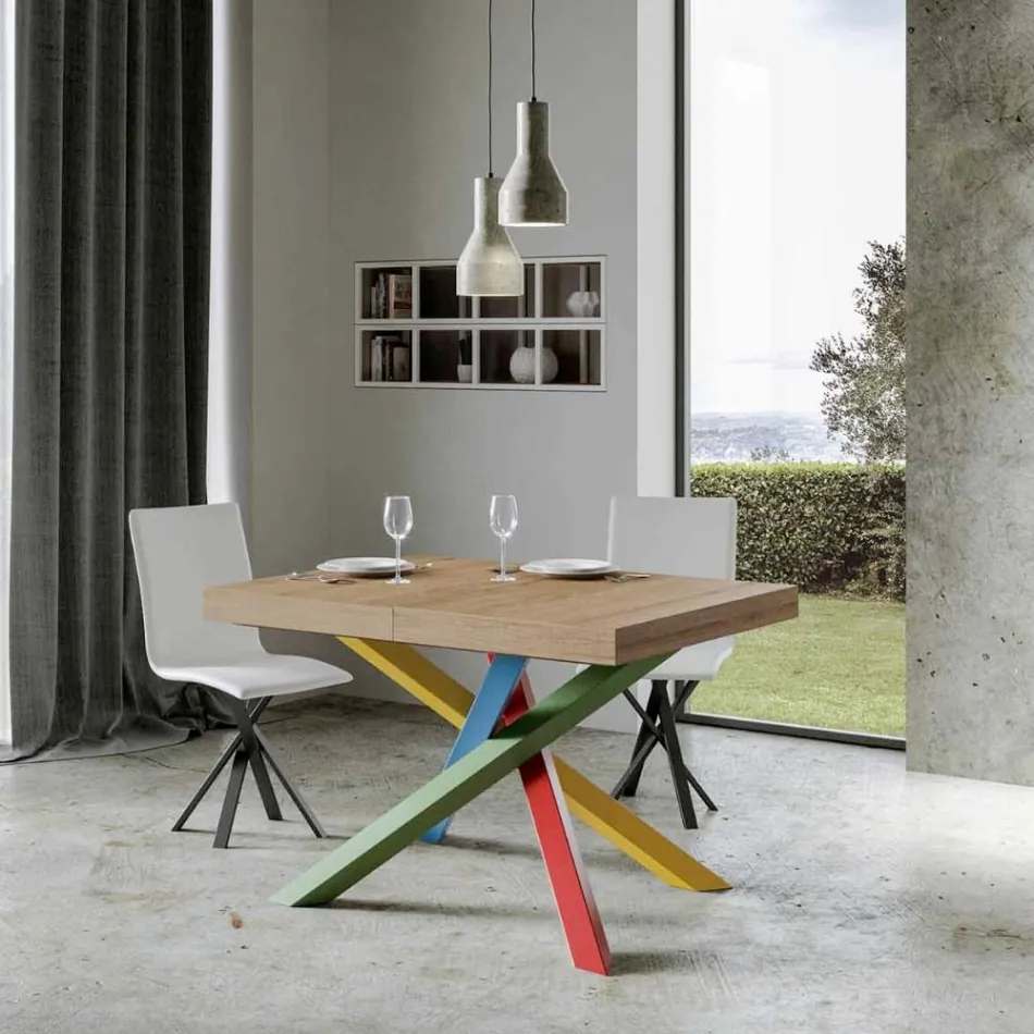 Tavolo da Pranzo Allungabile Fino a 440 cm Piano in Legno Made in Italy - Boan Viadurini