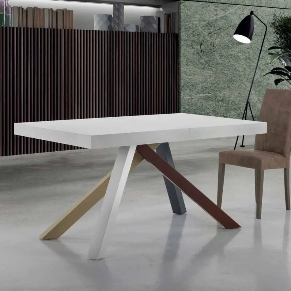 Tavolo da Pranzo Allungabile fino a 450cm in Laminato Made in Italy – Salentino Viadurini