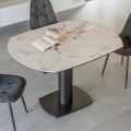 Tavolo da Pranzo Allungabile in Ceramica e Base Metallo - Indira
