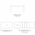 Tavolo da pranzo allungabile in legno melaminico fatto in Italia, Oky Viadurini