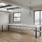 Tavolo da Pranzo Allungabile in Legno Nobilitato e Ferro Made in Italy - Badesi Viadurini