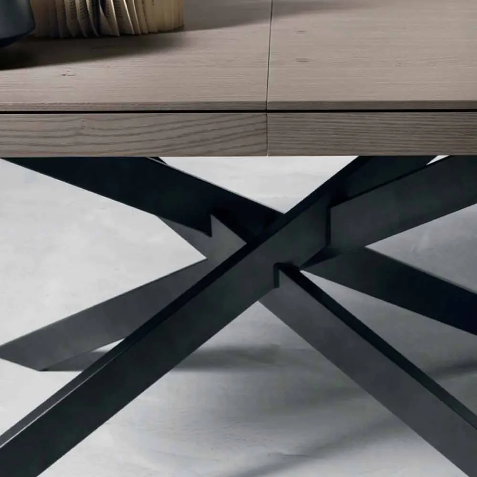 Tavolo da pranzo allungabile in legno rovere L315cm made Italy Oncino Viadurini