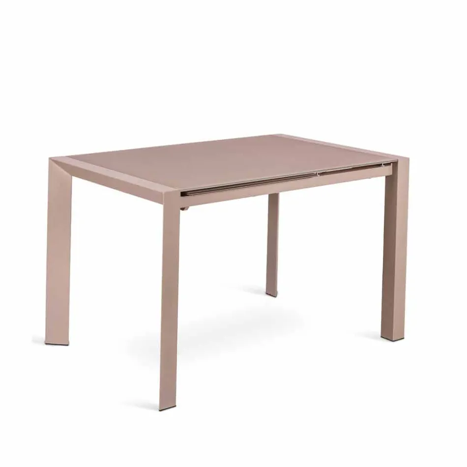 Tavolo da pranzo allungabile in vetro e metallo Oddo Viadurini