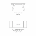 Tavolo da pranzo allungabile in vetro moderno fatto in Italia, Azad Viadurini