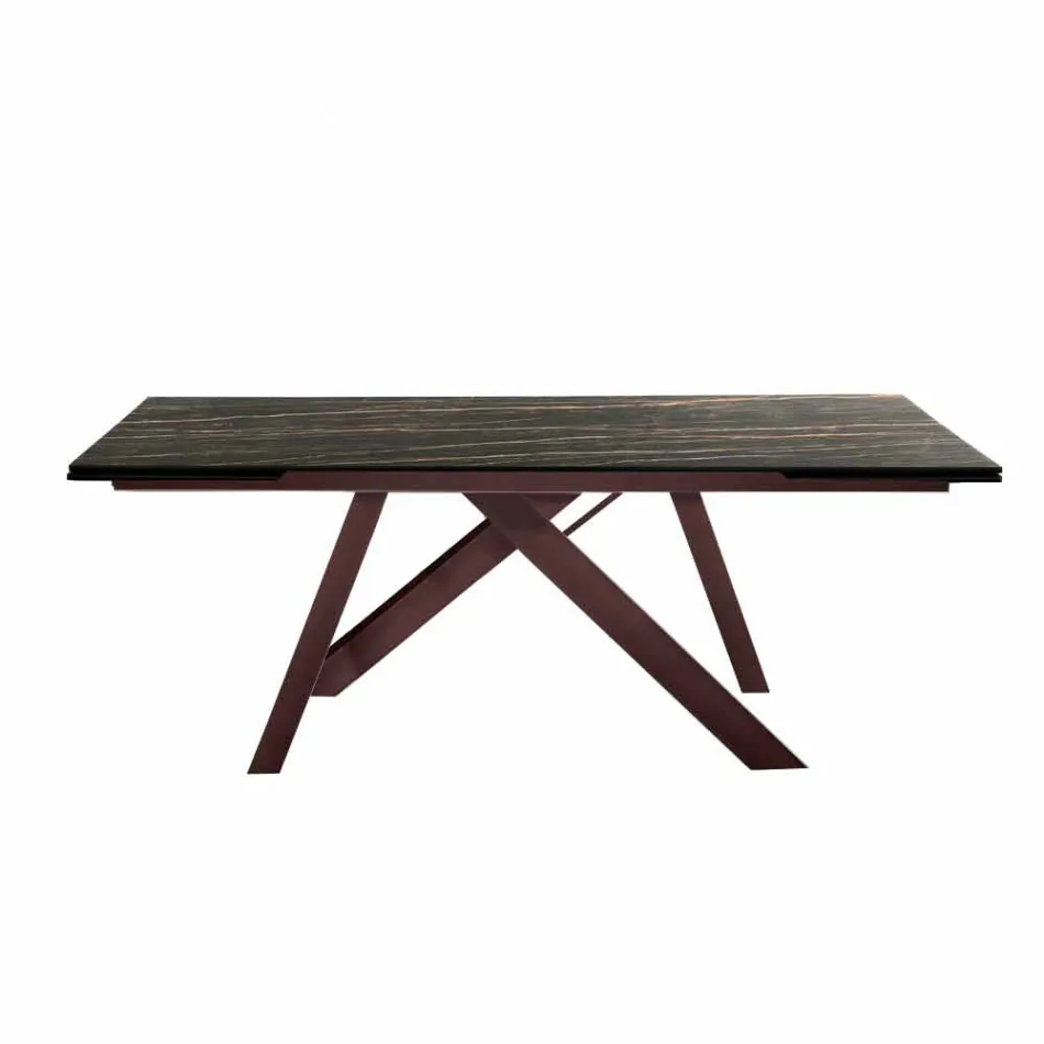 Tavolo da pranzo allungabile in vetroceramica fatto in Italia, Wilmer Viadurini