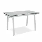 Tavolo da pranzo allungabile moderno in vetro, L140/200x P80 cm, Nardo Viadurini