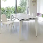Tavolo da pranzo allungabile vetro-ceramica, 120/170xP80 cm, Bino Viadurini