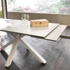 Tavolo da pranzo allungabile vetro-ceramica, l.160/240xp.90 cm, Bacco Viadurini