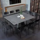 Tavolo da Pranzo che si Allunga e si Allarga in Nobilitato e Metallo - Devendra Viadurini