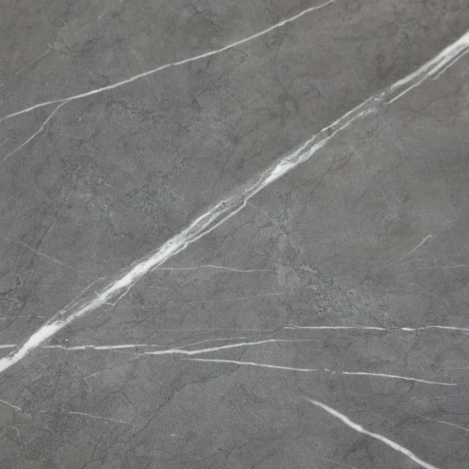 Tavolo da Pranzo che si Allunga e si Allarga in Nobilitato e Metallo - Devendra Viadurini