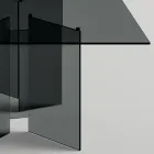 Tavolo da Pranzo con Base e Piano Rettangolare in Vetro Made in Italy - Thommy Viadurini