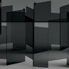 Tavolo da Pranzo con Base e Piano Rettangolare in Vetro Made in Italy - Thommy Viadurini