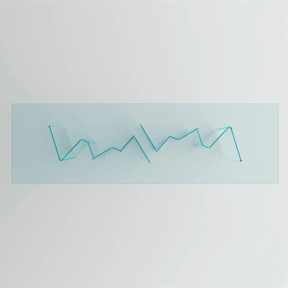 Tavolo da Pranzo con Base e Piano Rettangolare in Vetro Made in Italy - Thommy Viadurini